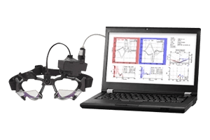 균형기관 이상을 확인하는 비디오두부충동검사(vHIT) 장비 이미지